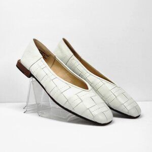 FRYE claire woven leather ballerina flats shoes Sz 8.5 NEW